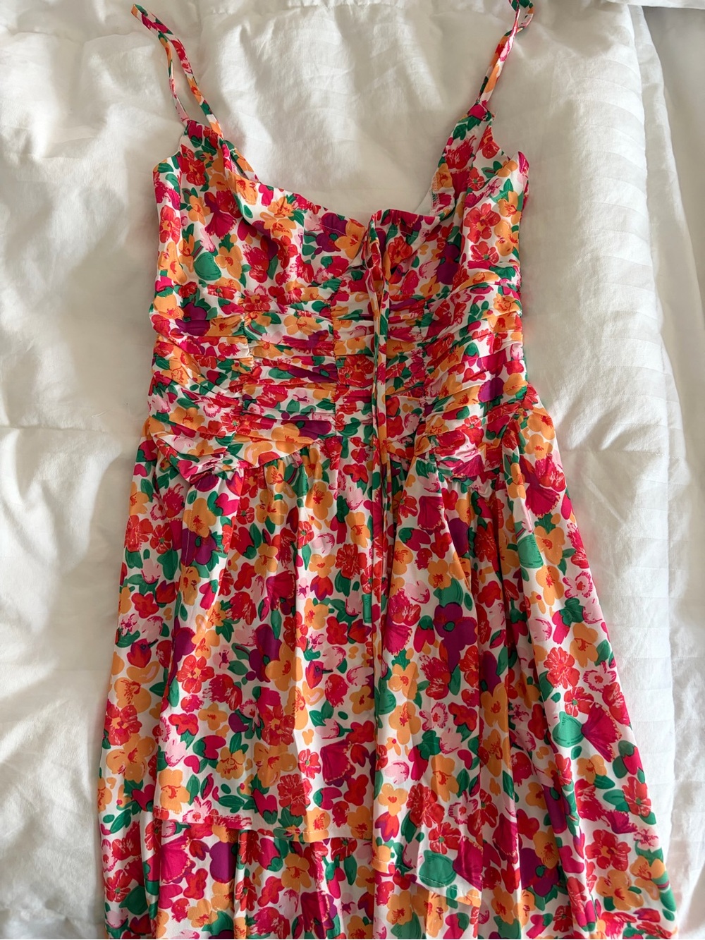 Princess Polly Floral Mini Dress in Pink, Orange, Green